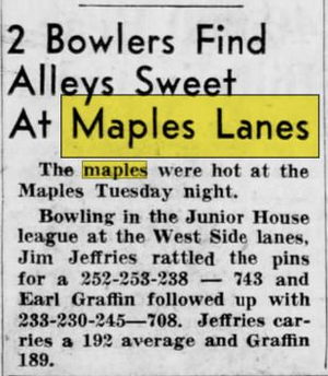 The Maples - Jan 25 1956 Article (newer photo)